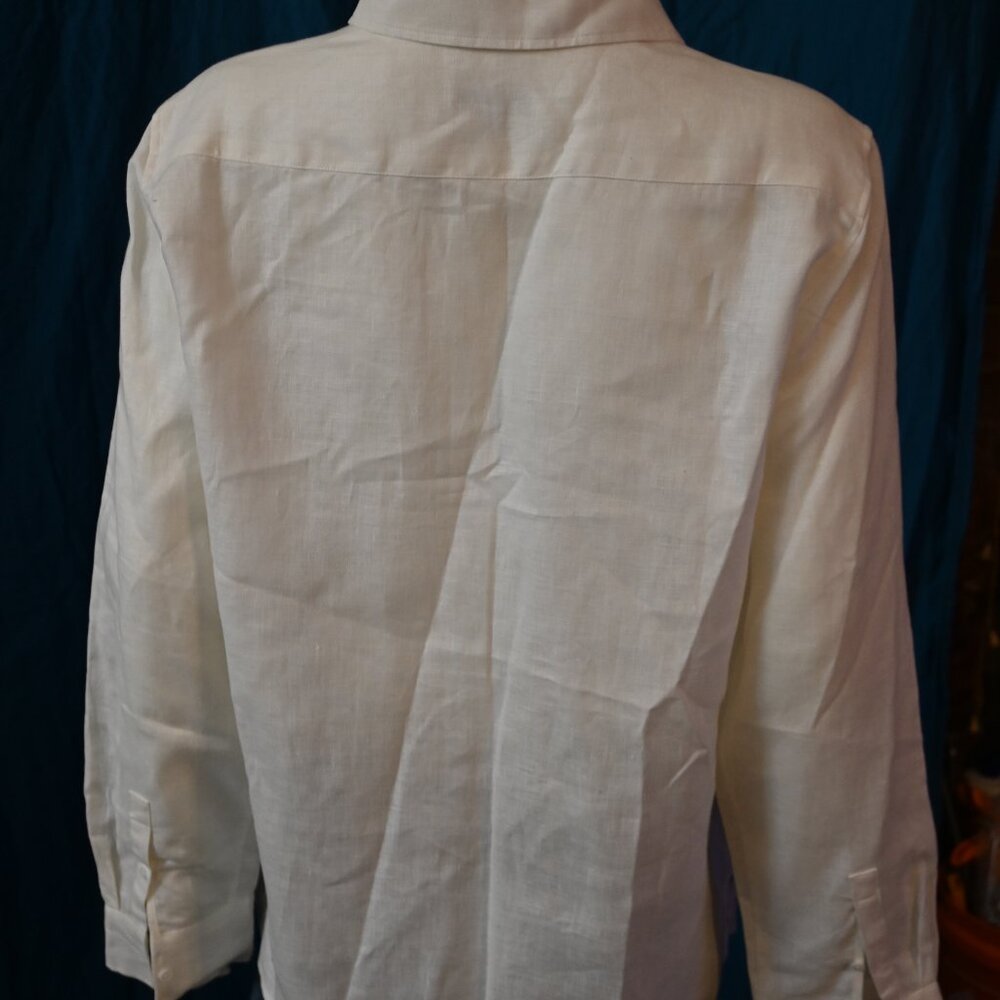 Talbots Linen Long Sleeve Blouse - Picture 6 of 8